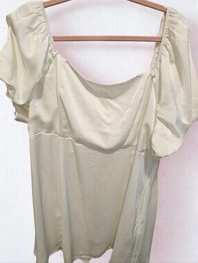 Arula 2X White/Ivory Silky Babydoll Dress